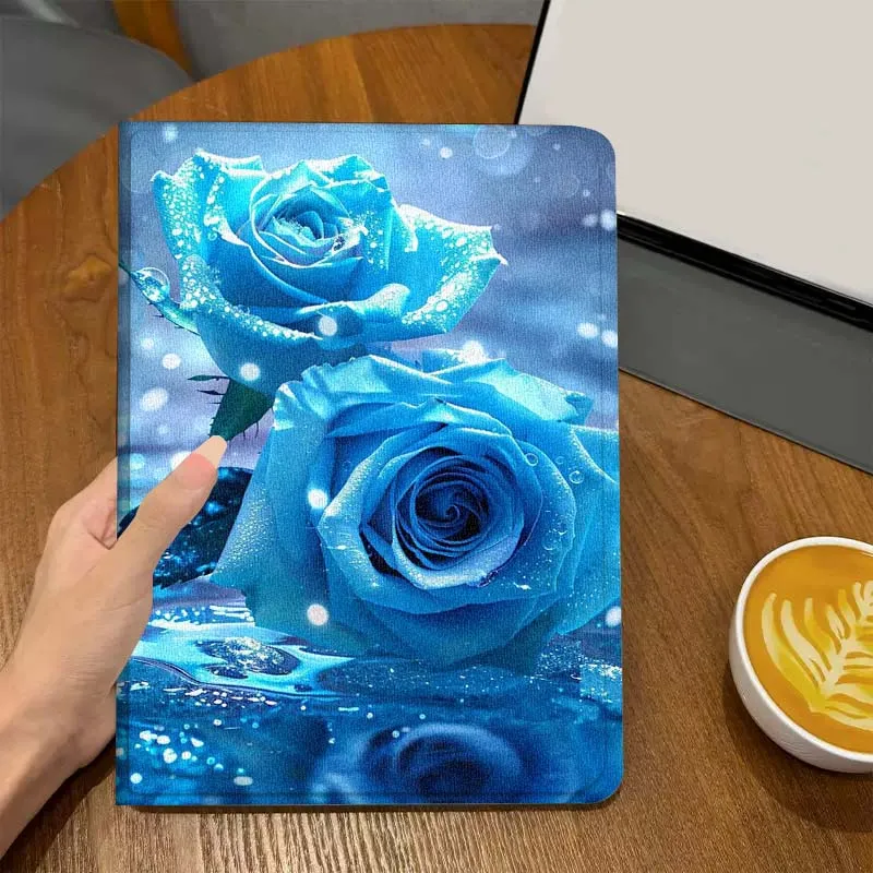 Azul Frozen Rose Art lujo para Samsung Galaxy Tab S7 S8 S9 S10 11 12,4 13,1 FE Plus Lite pulgadas funda para tableta - imagen 4
