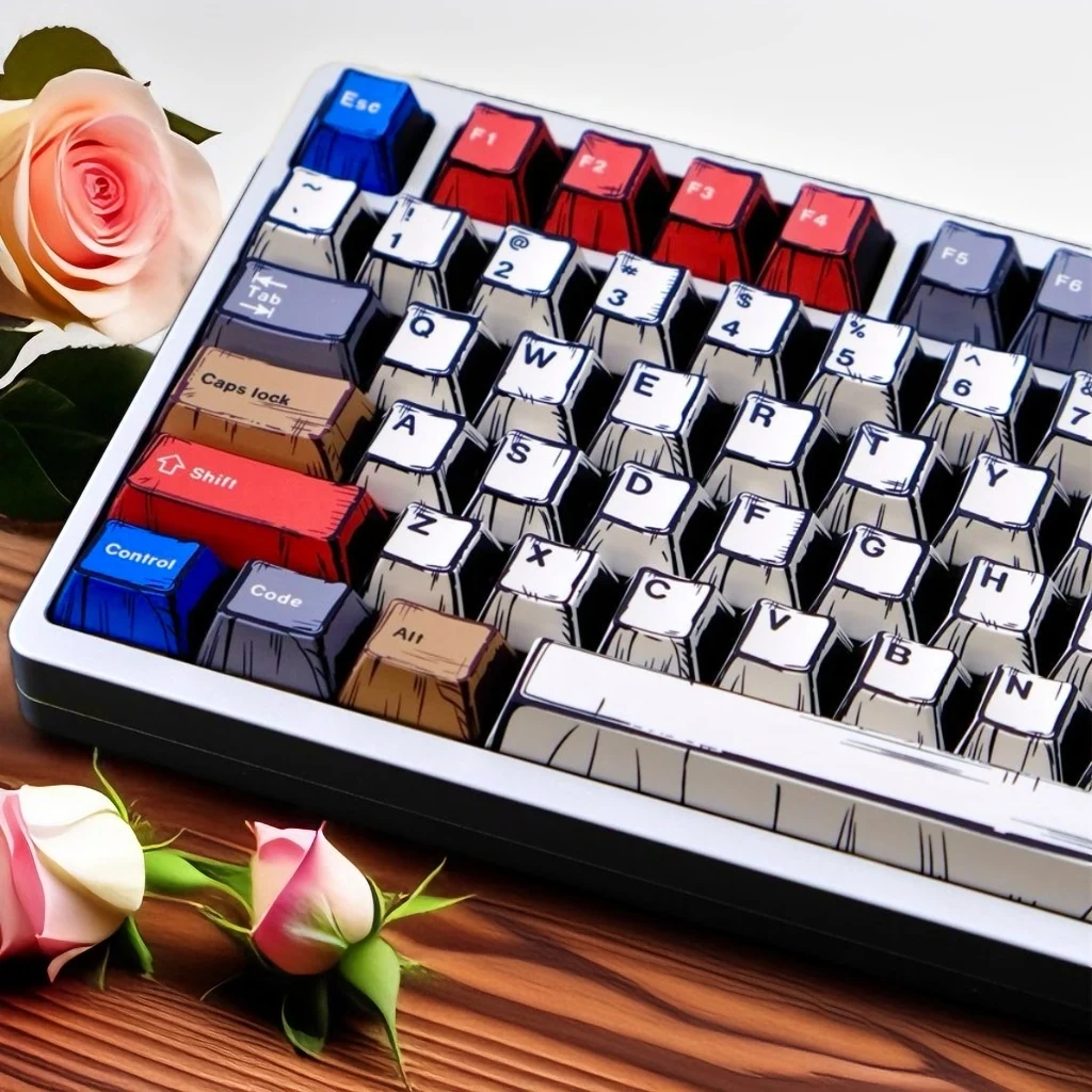 Juego de teclas con tema de cien lámparas de 151 teclas, tapa de teclado estilo Manga personalizada PBT, perfil de cereza, tecla para juegos para teclado mecánico