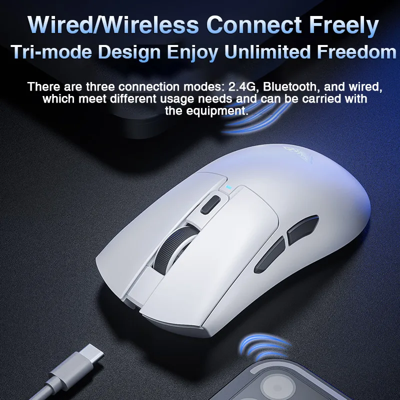 Ratón para juegos AULA SC380 trimododo 2,4G/Bluetooth/tipo C PAW3311 carga magnética 59g ratón de mano grande medio ultraligero 300mAh - imagen 3