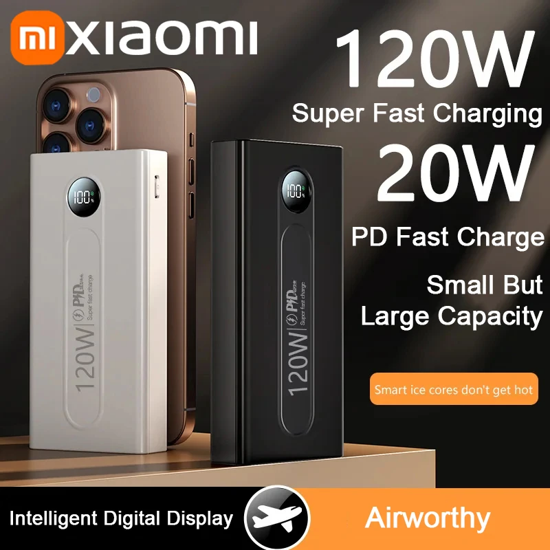 Xiaomi 200000 mAh PowerBank de alta capacidad pantalla Digital LED PowerBank 120W batería de carga súper rápida para IPhone Samsung Huawei - imagen 2