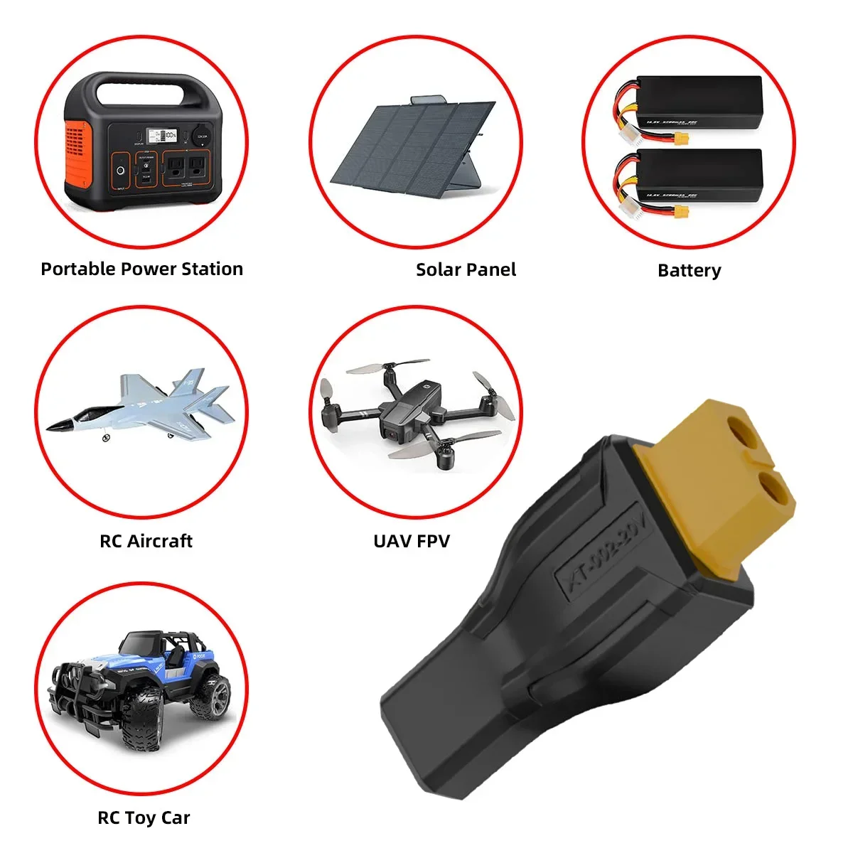 XT60 macho hembra a EC5 hembra DC enchufe tipo c macho hembra sin conector de cable adaptador de enchufe 55*25 5521 7450 7954 a conector XT60 - imagen 2