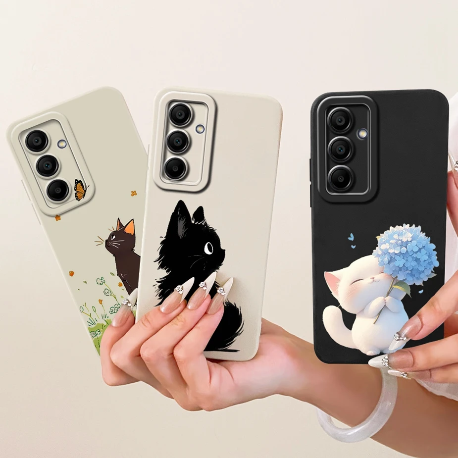 Para Samsung Galaxy A15 A25 A35 A55 5G funda de lujo flores caramelo pintado funda de teléfono para Samsung A15 A 25 35 Galaxy A55 carcasa suave - imagen 3