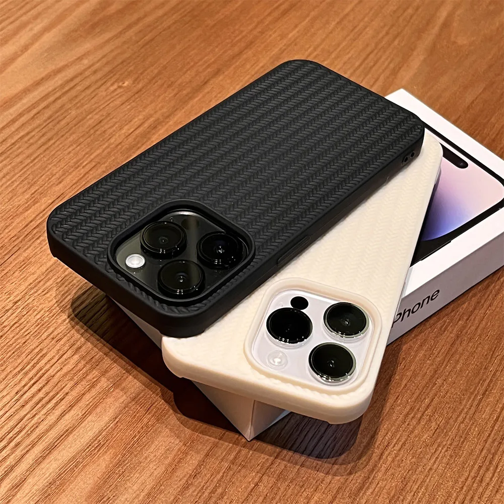 Funda de teléfono de grano tejido de lujo para iPhone 11, 12, 13, 14, 15 Pro Max Plus X Xs Max XR, funda de silicona suave para parachoques - imagen 3