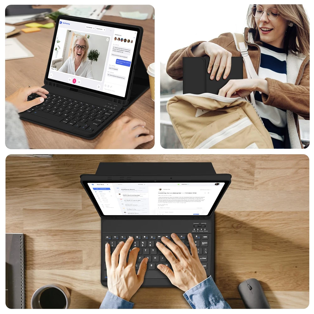 Para Samsung Galaxy Tab A9 Plus 11 A8 10,5 funda teclado desmontable Galaxy Tab S10 S9 FE 10,9 S7 S8 11 FE PLUS 12,4 S6 Lite 10,4 - imagen 3