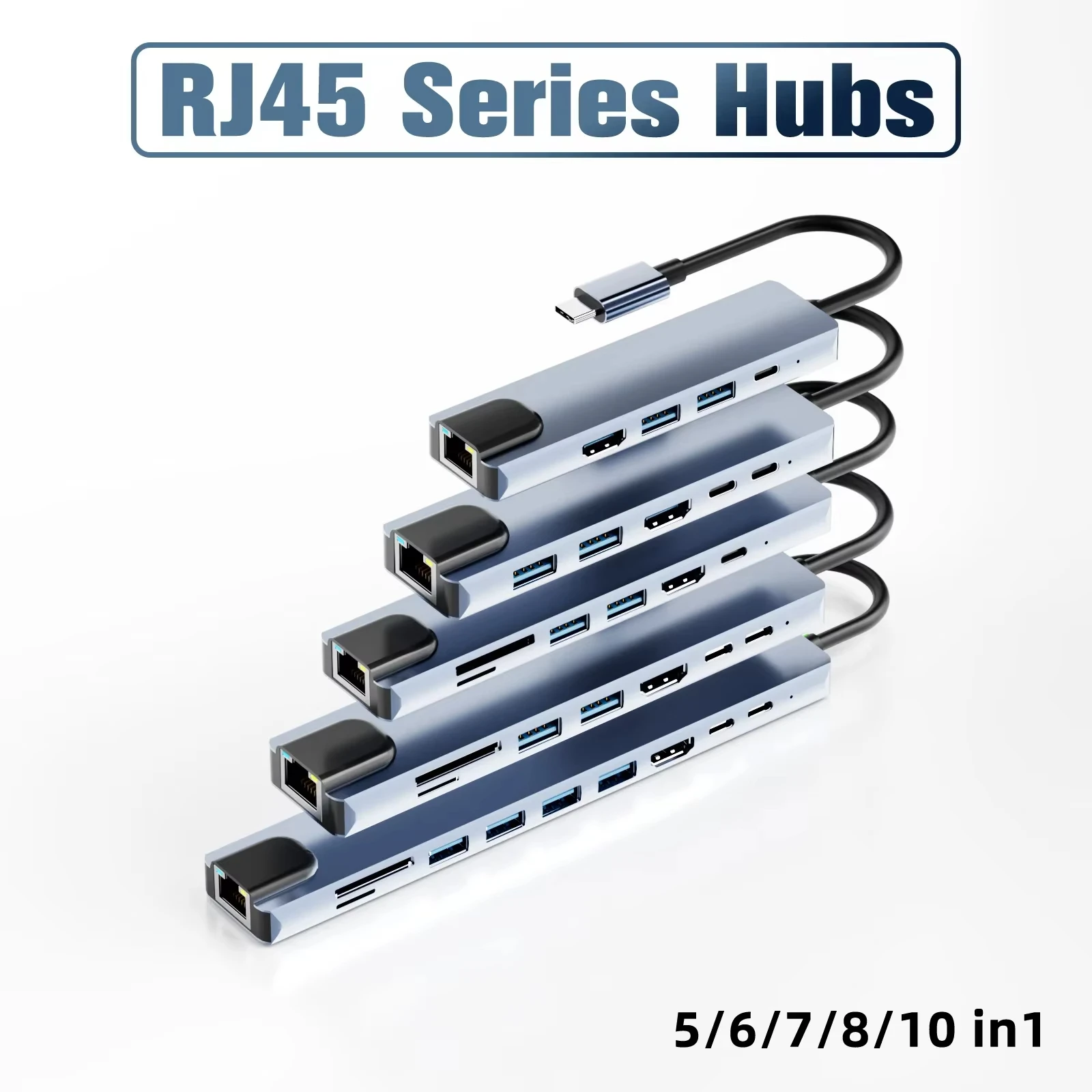 USB C HUB tipo C divisor Thunderbolt 3 estación de acoplamiento adaptador de ordenador portátil con para Macbook Air M1 iPad Pro RJ45 HDTV