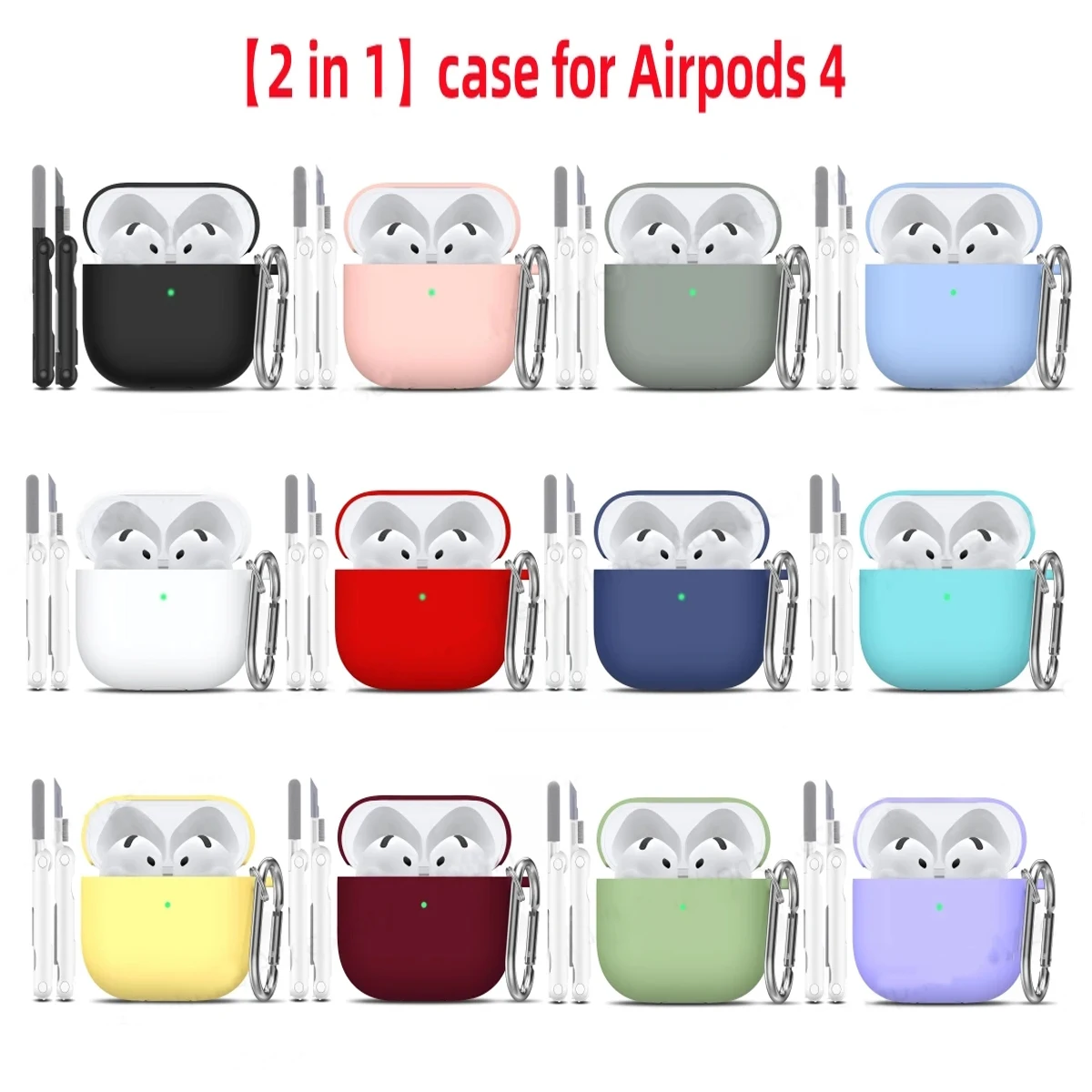 Funda para Airpods de 4. a generación, funda protectora oficial de silicona líquida para auriculares de alta calidad para mujer, funda para auriculares Airpods 4