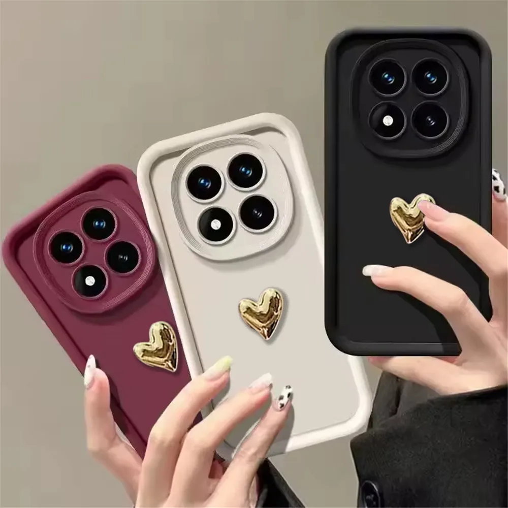 Funda Redmi 15C 4G 171mm 3D Love Heart funda de teléfono suave para Xiaomi Redmi Note 15 Pro Plus 5G 15 15C 4G funda trasera de silicona mate - imagen 2