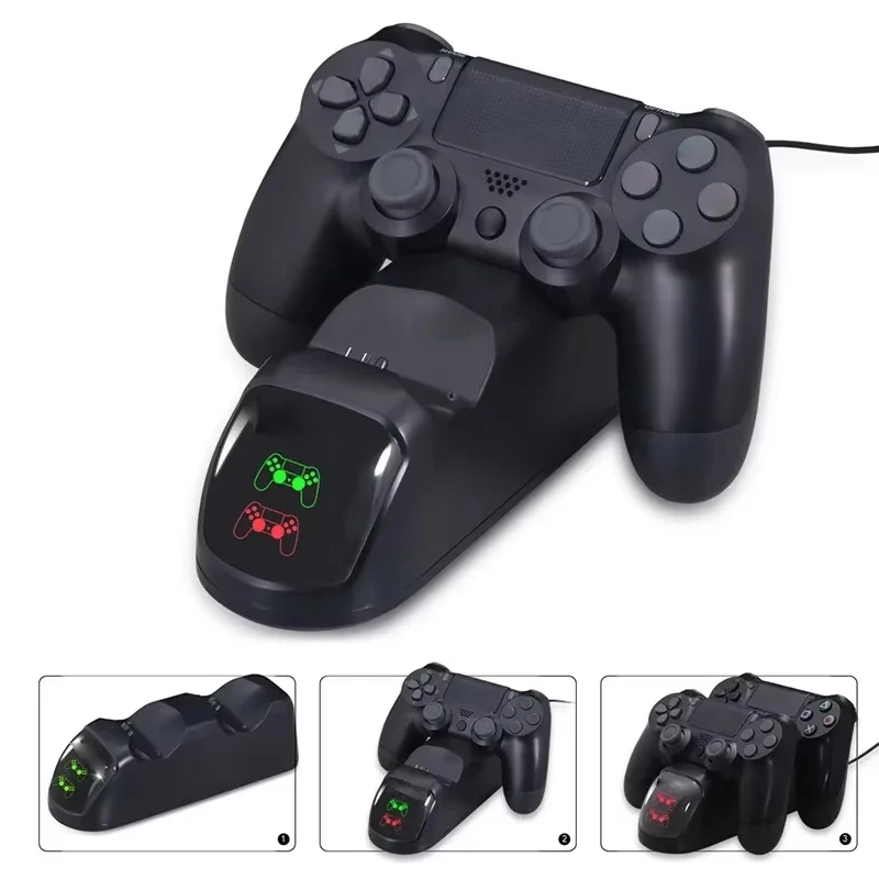 Cargador controlador de estación de carga DATA FROG PS4 para estación de acoplamiento Dual USB inalámbrica PS4 para PS4 - imagen 3