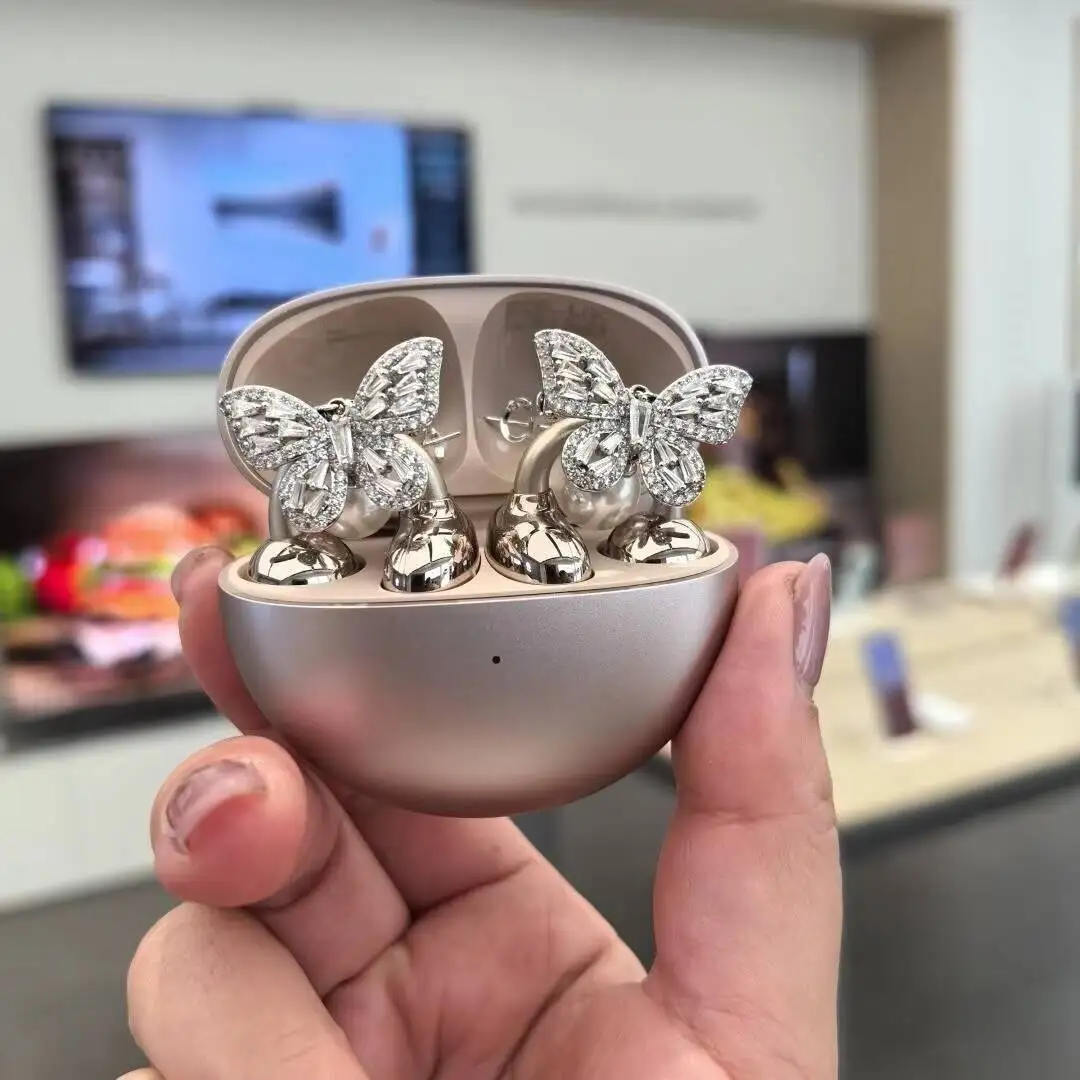 DIY Clip de oreja estilo decoración de auriculares arco explosivo brillante estilo mariposa decoración de auriculares para Clips de oreja Freeclip - imagen 2