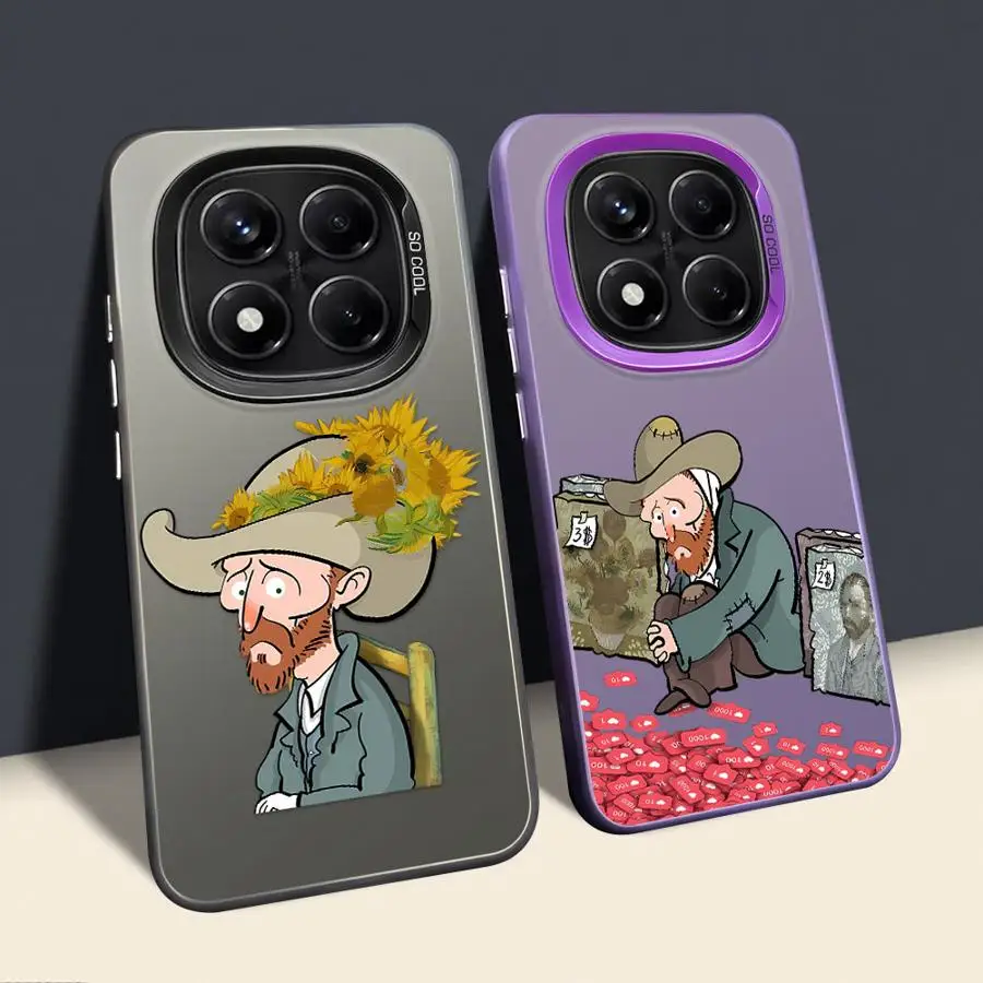 Funda trasera de teléfono para Xiaomi Redmi Note 13 12 11 10s 14 Pro Plus 11s 12s 9s 10Lite Van Gogh flor creativa