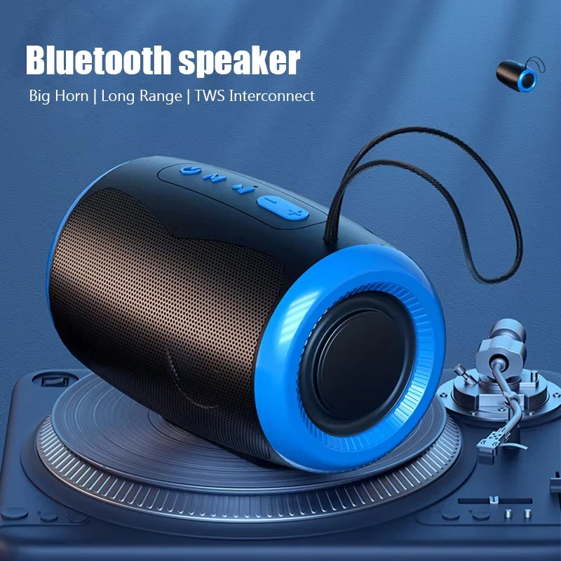 Altavoz portátil TSN-1, altavoces inalámbricos Bluetooth 5,3 con TWS estéreo FM/SD/disco USB/modos Aux, resistente al agua para sonido Hifi al aire libre - imagen 2