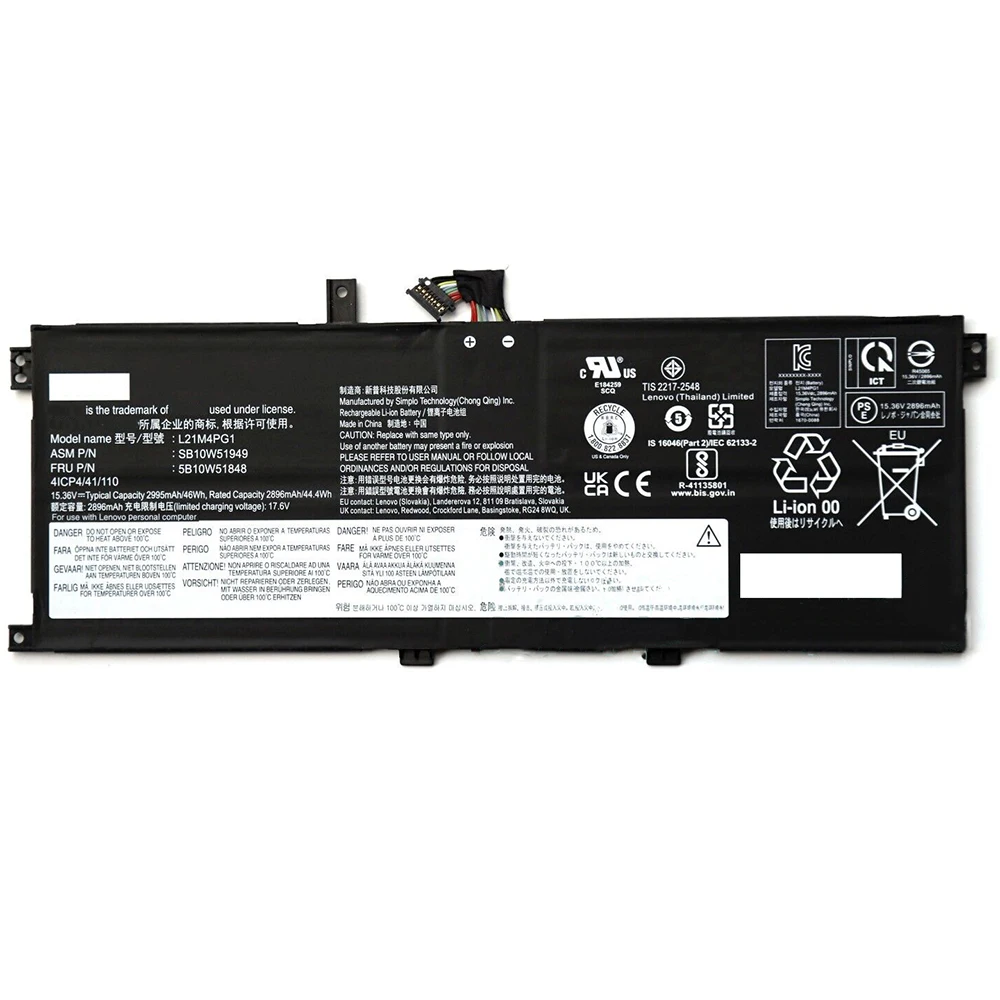 Nueva batería Original y genuino para ordenador portátil L21L4PG1 15,36 V 46Wh para Lenovo ThinkPad L13 Yoga Gen 3 (AMD) 21BB002MMX L21C4PG1 L21D4PG1 - imagen 3