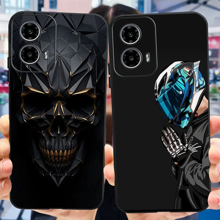 Para Motorola Moto G24 XT2423-1 funda de silicona negra con diseño de estilo Metal de dragón a la moda para MotoG24 G 24 4G fundas de teléfono suaves de TPU - imagen 2