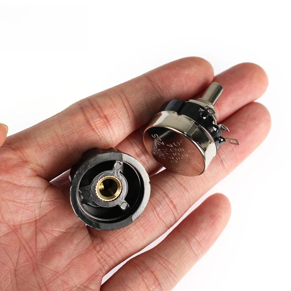 Juego de potenciómetro RV24YN20S, potenciómetro 10K 100K 5K 500K + tapa de perilla A03 de 6mm con placa de escala, 1 Juego de perilla de potenciómetros - imagen 3