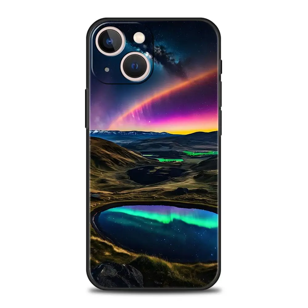 Hermosa funda de teléfono de lujo northern lights para iPhone 13, 15, 14, 12 Mini, 11 Pro MAX, XR, X, SE, XS, 7, 8 Plus, cubierta protectora de silicona - imagen 3