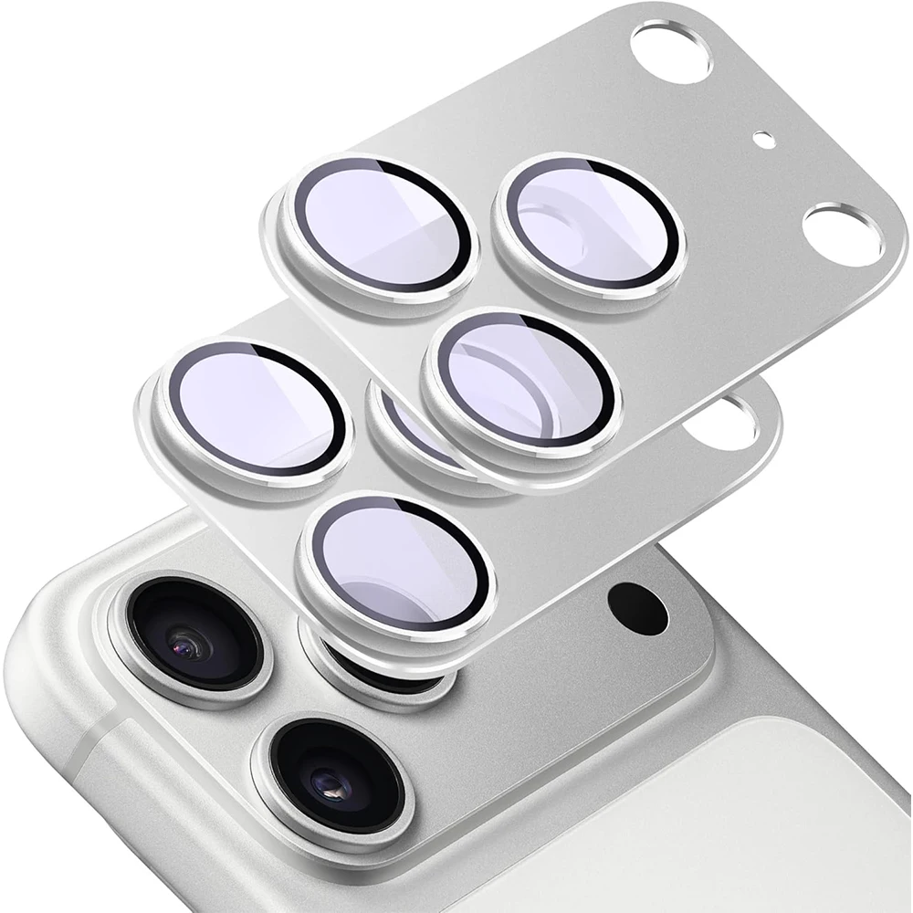 2 uds cubierta protectora de lente de cámara de vidrio templado de Metal para iPhone 17 Pro Max Air 16 Plus 15 14 13 Mini 17Pro protección de teléfono - imagen 2