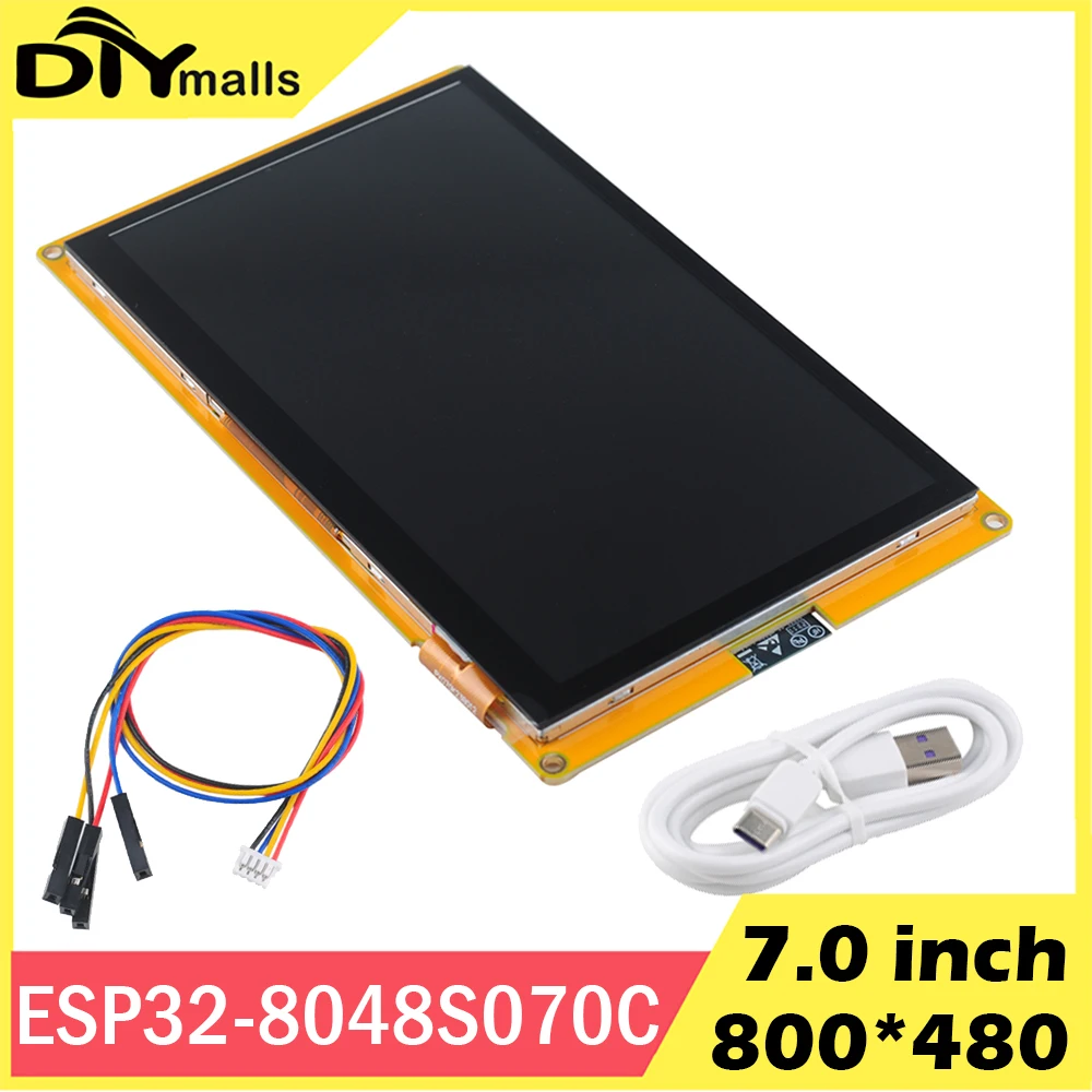 ESP32-S3 Pantalla inteligente de 7 ", módulo TFT LCD RGB de 7,0 pulgadas, pantalla táctil capacitiva, 8M, PSRAM, 16M de Flash ESP32-8048S070C