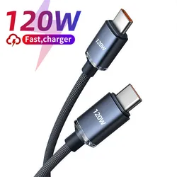 Cable USB-C 120W de Carga Rápida para iPhone 15, Samsung y Xiaomi