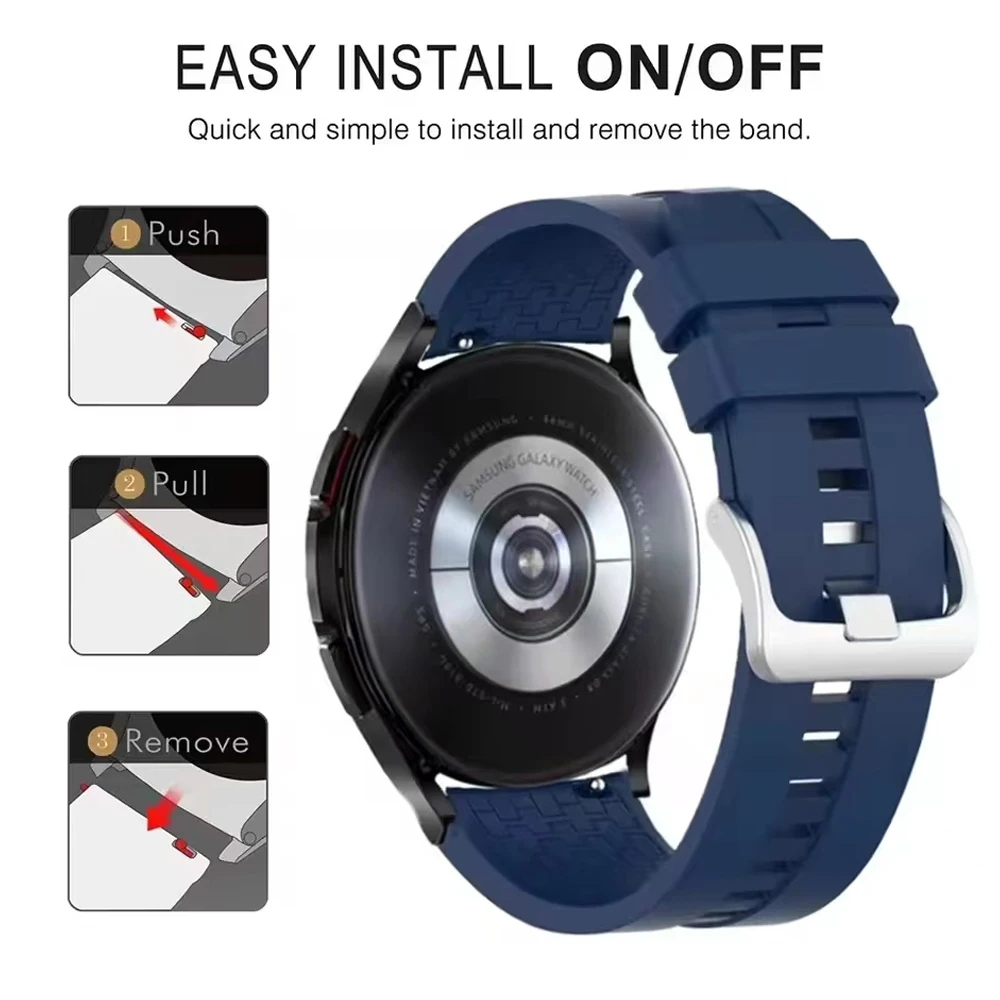 Correa de silicona de 22mm y 20mm para Samsung 6/4/Gear S3, correa deportiva clásica Galaxy Watch3 4 5pro 6 7, pulsera de repuesto para HUAWEI WATCH 5 - imagen 5