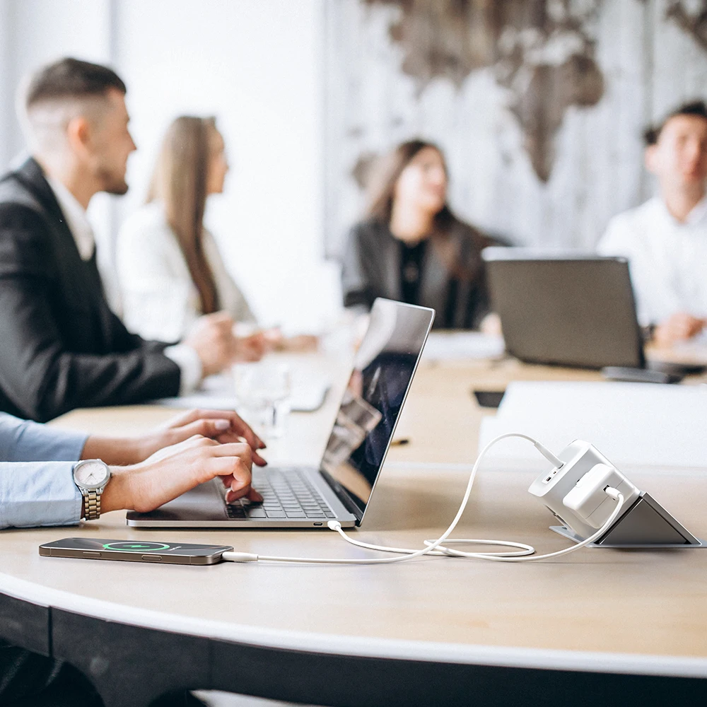 Toocki-regleta de corriente GaN, toma de pared con 4 salidas de CA, 2 puertos USB, 1 tipo C, PPS, 33W, QC3.0, PD20W, protección contra sobrecarga a tierra - imagen 5