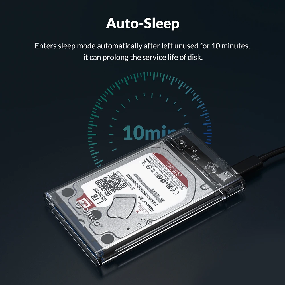 ORICO-carcasa de disco duro externo, carcasa de HDD 2,5 SATA a USB 3,0, adaptador para SSD, tipo C 3,1 - imagen 4