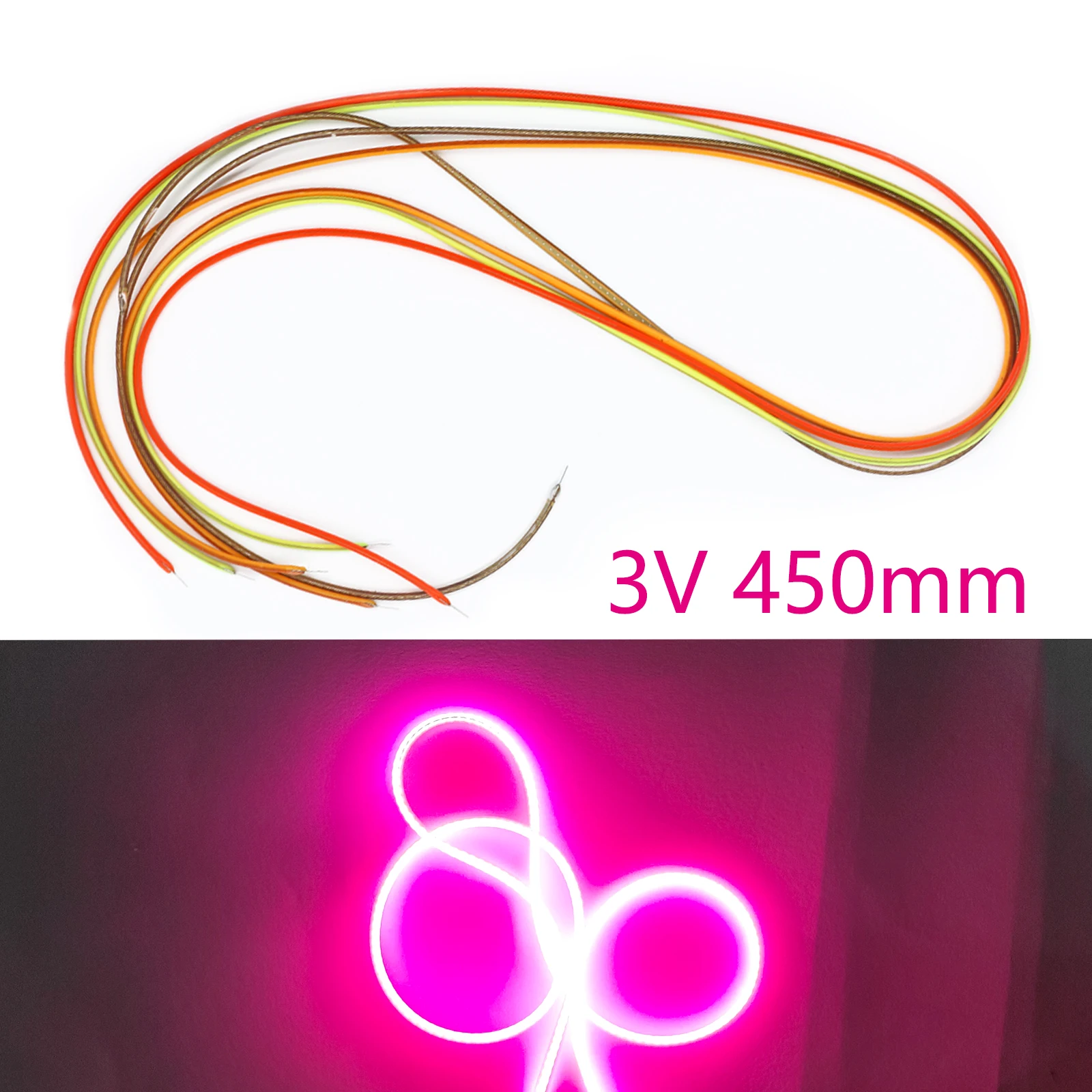 Led 3V 450mm filamento Cob suave Silament Edison bombilla piezas de lámpara DIY diodo Flexible accesorios de filamento de iluminación verde azul rosa - imagen 3