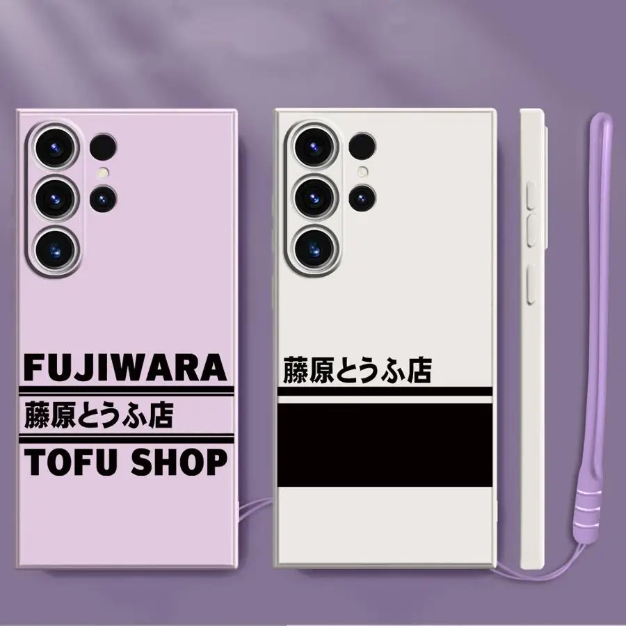 Funda de teléfono para Samsung Galaxy S20 S21 Plus S24 FE S23 Note 20 10 Ultra S25 Edge S22 Ultra suave cubierta Anime iniciales D coche