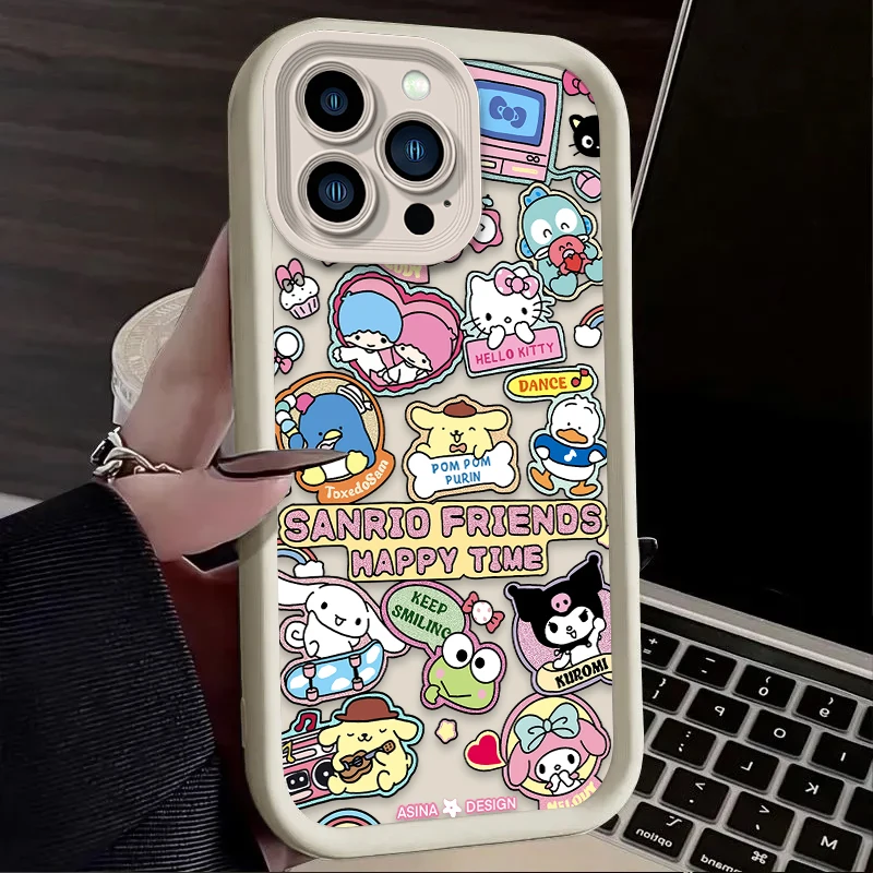 Preciosa funda blanda rosa de Hello Kitty para iPhone 17 Air 16 16E 15 14 13 12 11 Pro Max X XS X S Max XR SE 2020 SE4 7 8 funda de silicona - imagen 4