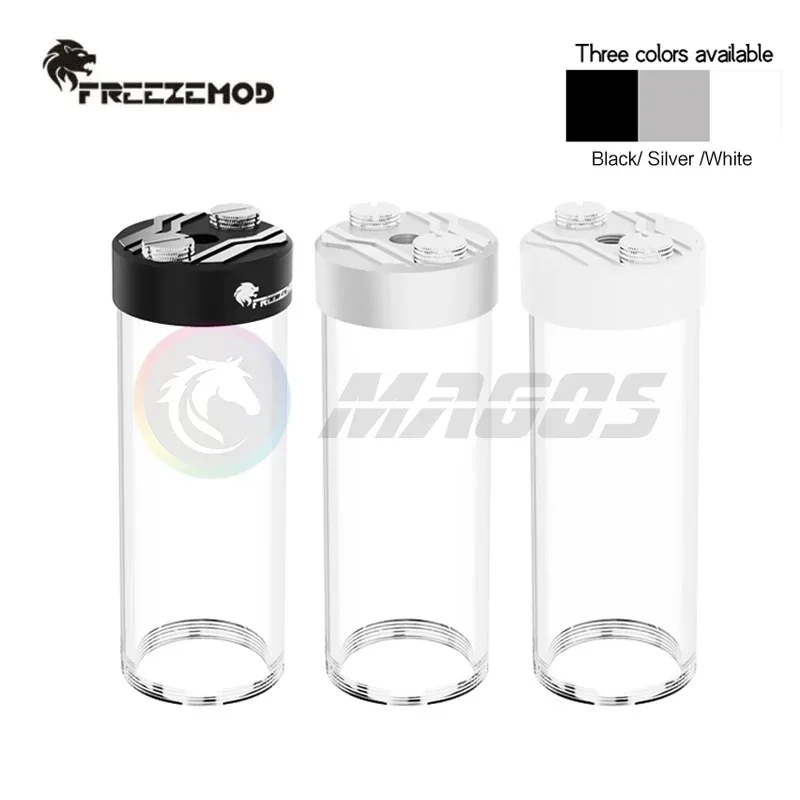 FREEZEMOD Cubierta de metal Depósito de 60 mm para bomba de agua Tanque de expansión AIO Desespumante incorporado, 60-310 mm de longitud 3 colores - imagen 3