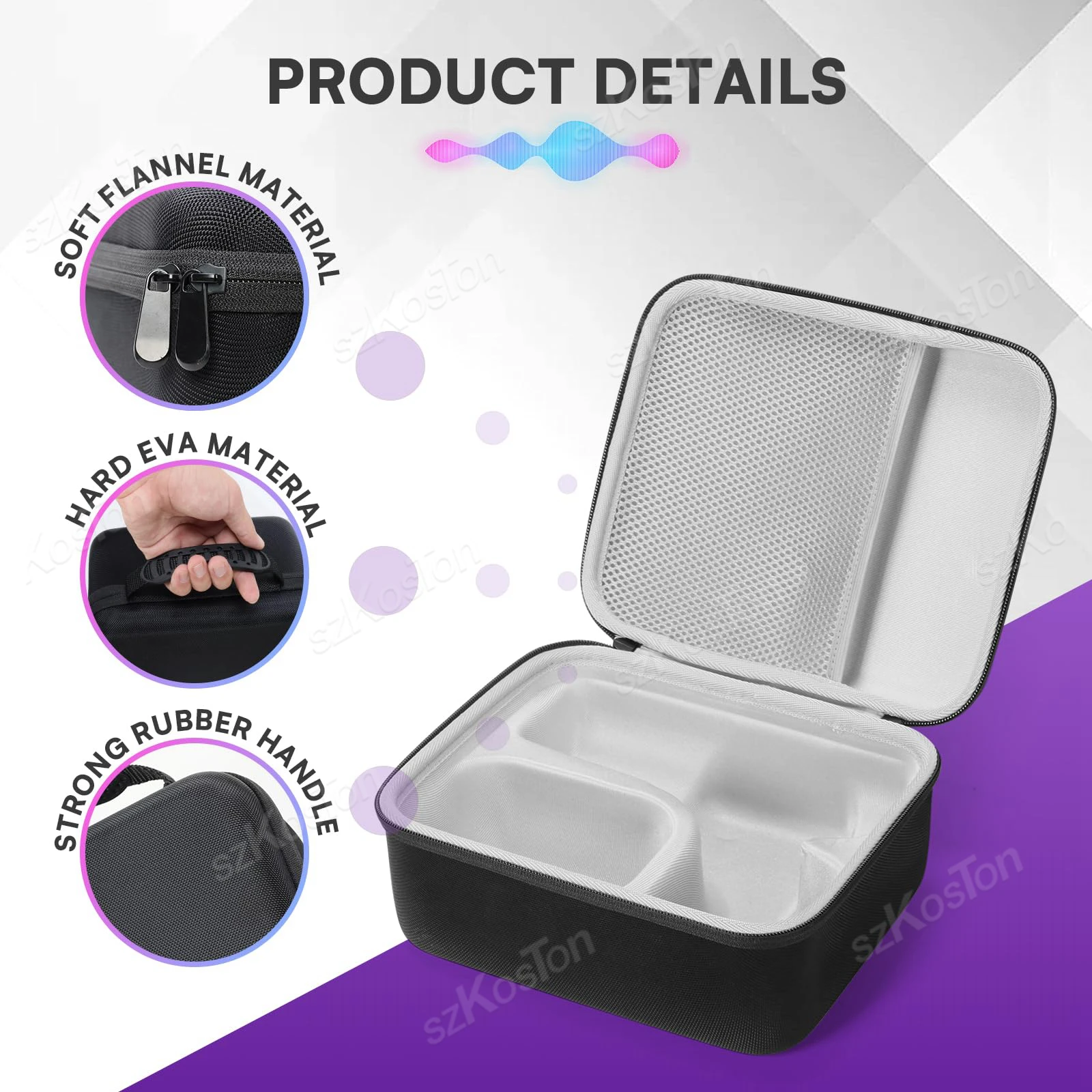 Estuche de transporte duro Compatible con Shure SM7B MV7/MV7X micrófono Vocal dinámico bolsa de almacenamiento protectora de viaje accesorios de micrófono - imagen 3