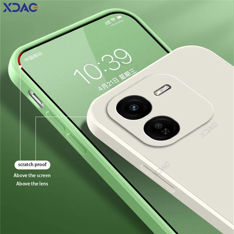 Funda de lujo de doble capa para teléfonos móviles VIVO Y37 Pro protección completa de cámara VIVOY37Pro 5G armadura de silicona líquida cuadrada suave - imagen 4