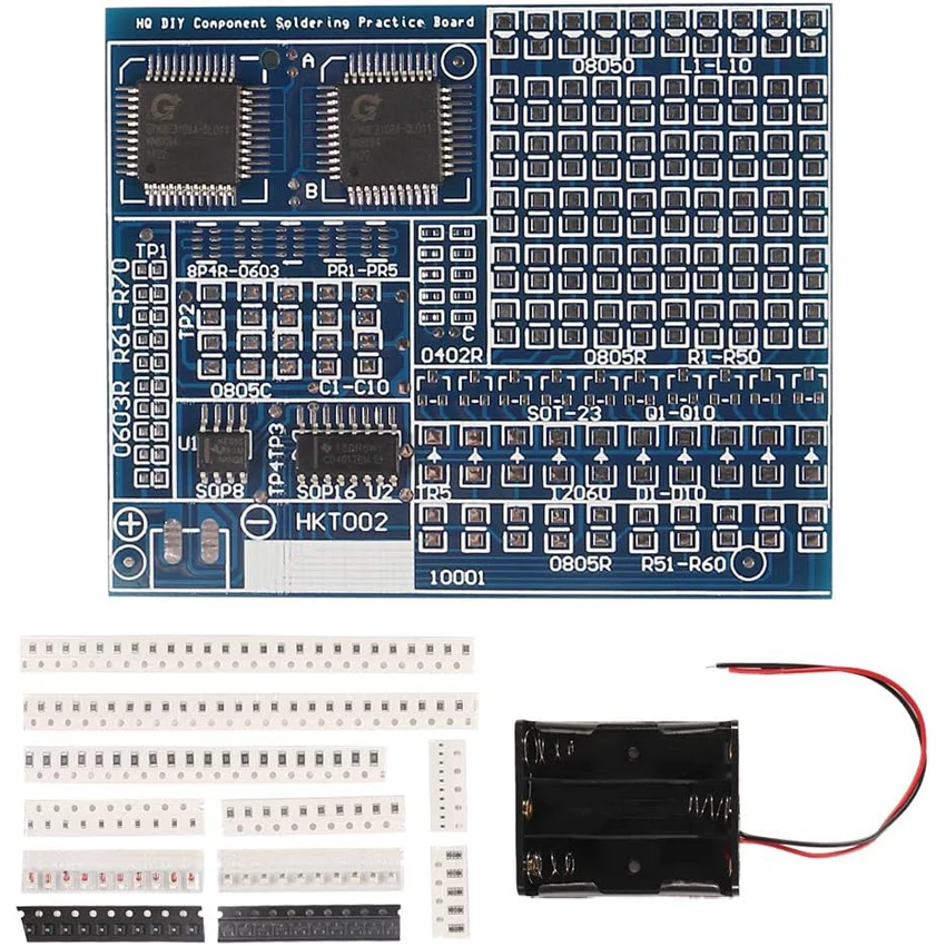 Componentes SMD/SMT, tablero de práctica de soldadura, Kits de proyectos electrónicos, Kit de soldadura DIY, tablero de entrenamiento de habilidades, Transistor Led SMD