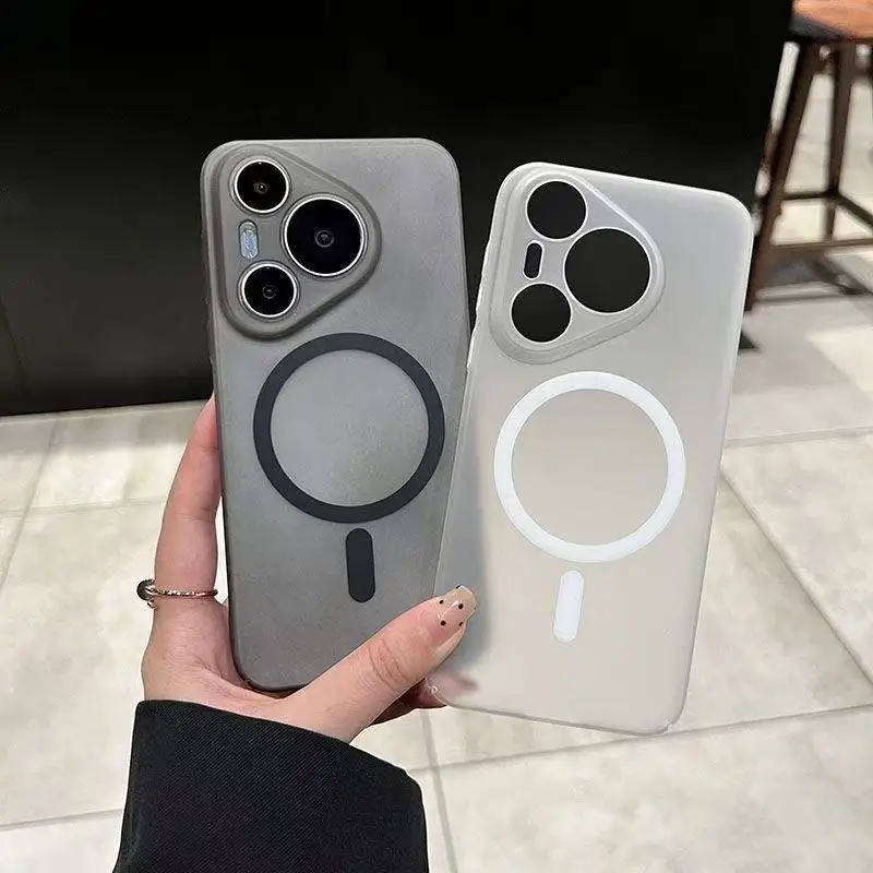Funda para Magsafe, funda trasera de protección de cámara mate de TPU suave con carga inalámbrica magnética para Huawei Pura 70 80 Pro Ultra Plus - imagen 2