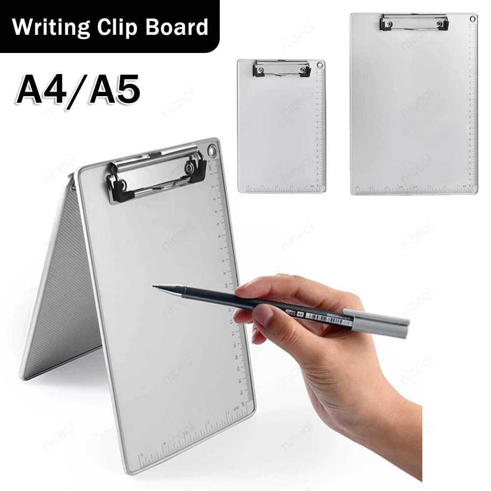 Carpeta portapapeles A4/A5 de aleación de aluminio, tablero de escritura, Clip, almohadilla de escritura, archivo, carpeta de documentos, escuela, oficina, papelería - imagen 2