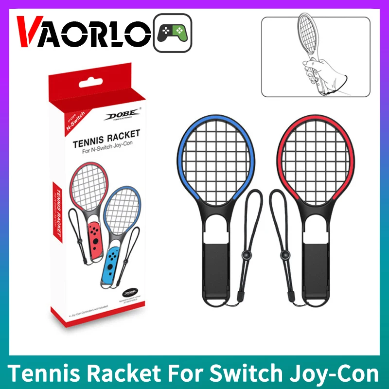 Raqueta de tenis TNS-1862 para Nintendo Switch/Switch, controlador Joy-Con OLED, paquete doble Con muñequeras ajustables para Mario Tenni