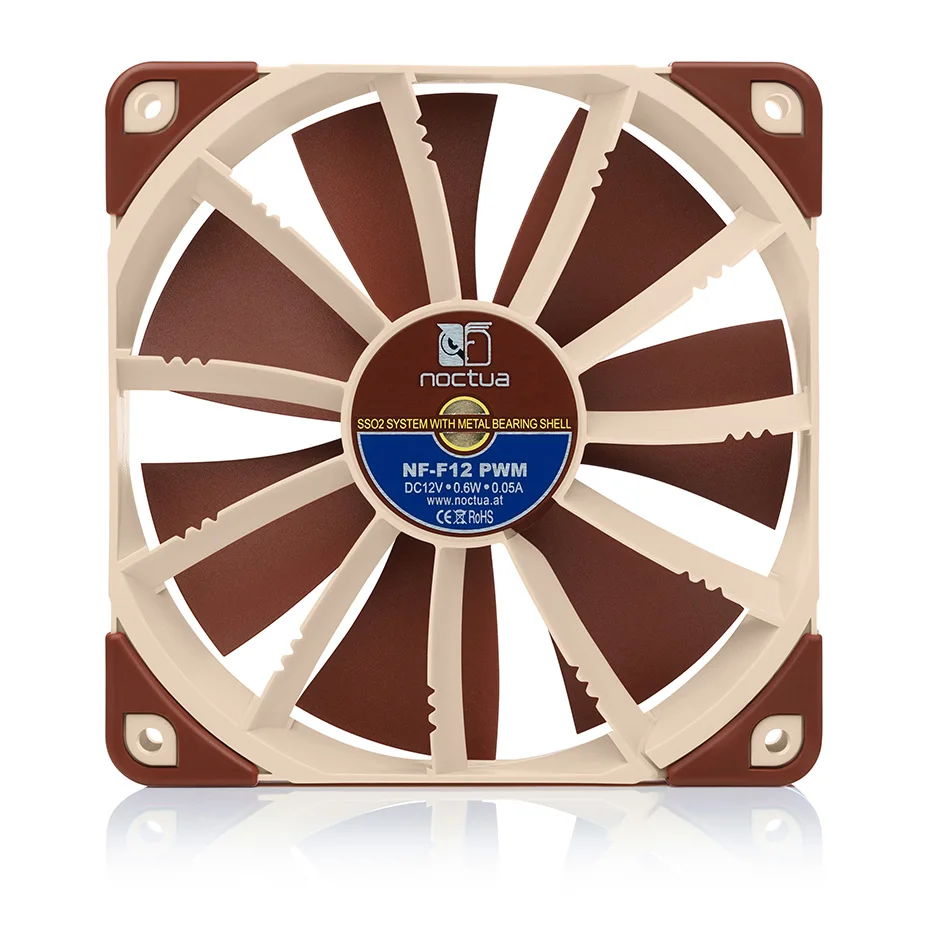 Noctua NF-F12 ventilador con cubierta de ordenador 120mm PWM amortiguación radiador silencioso para caja de escritorio CPU enfriadores de aire refrigeración - imagen 2