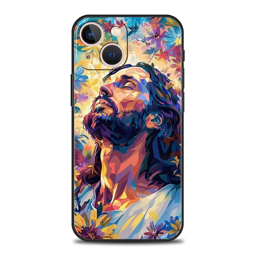 Funda de teléfono fe cristiana religiosa Jesús para iPhone 16 13 15 14 12 11 Pro MAX XR X SE XS 7 8 Plus funda suave de TPU - imagen 5