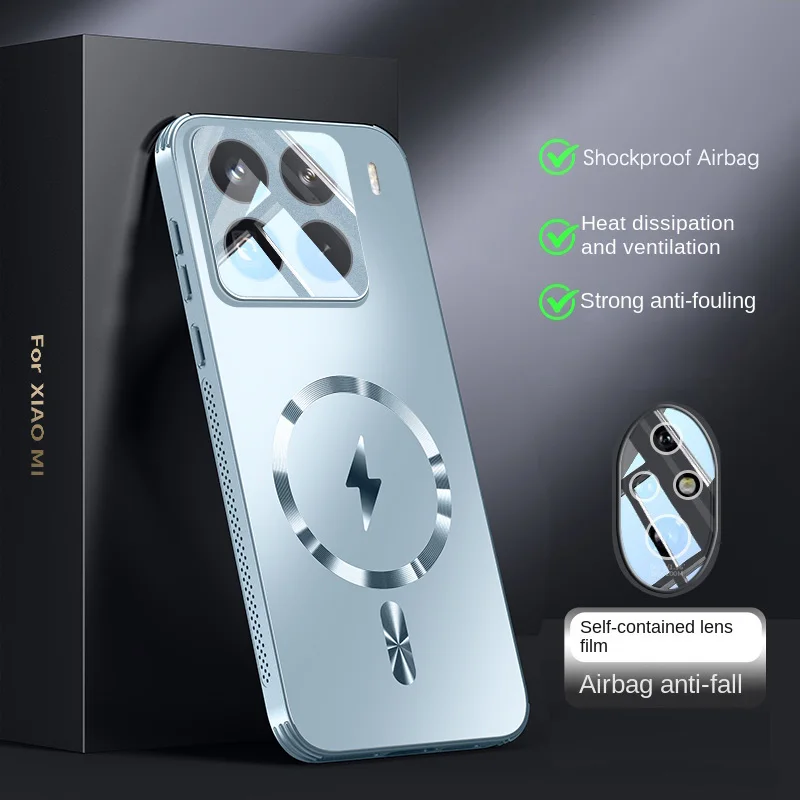 마그네틱 열 방출 흡착 무광 풀 커버 마그세이프 샤오미 17 프로 맥스 15 14 13 프로 충격 방지 렌즈 백 케이스