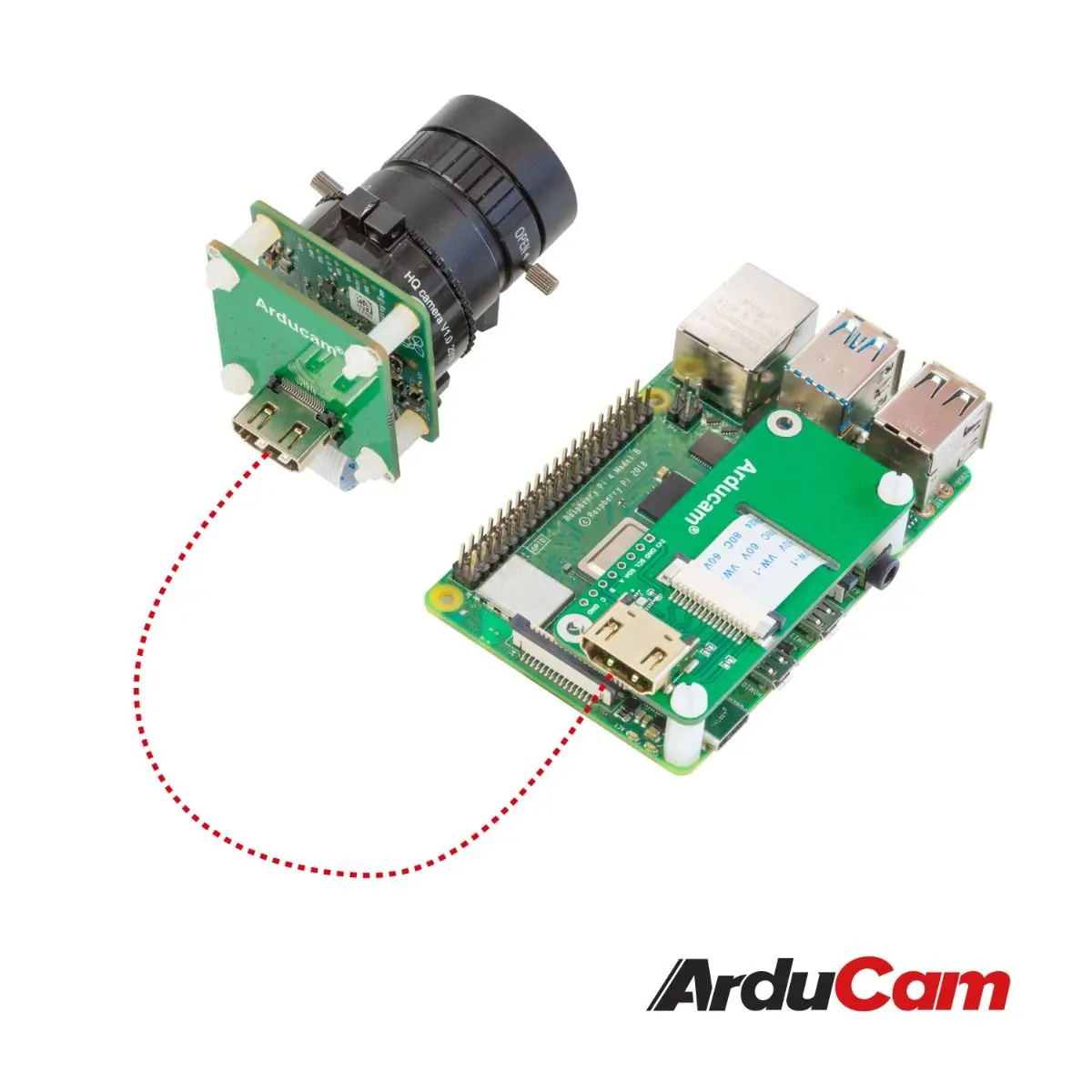 Arducam-placa adaptadora CSI a HDMI para cámara Raspberry Pi HQ, módulo de extensión de Cable HDMI con Cables FPC de 15 pines y 60mm, 12MP, IMX477