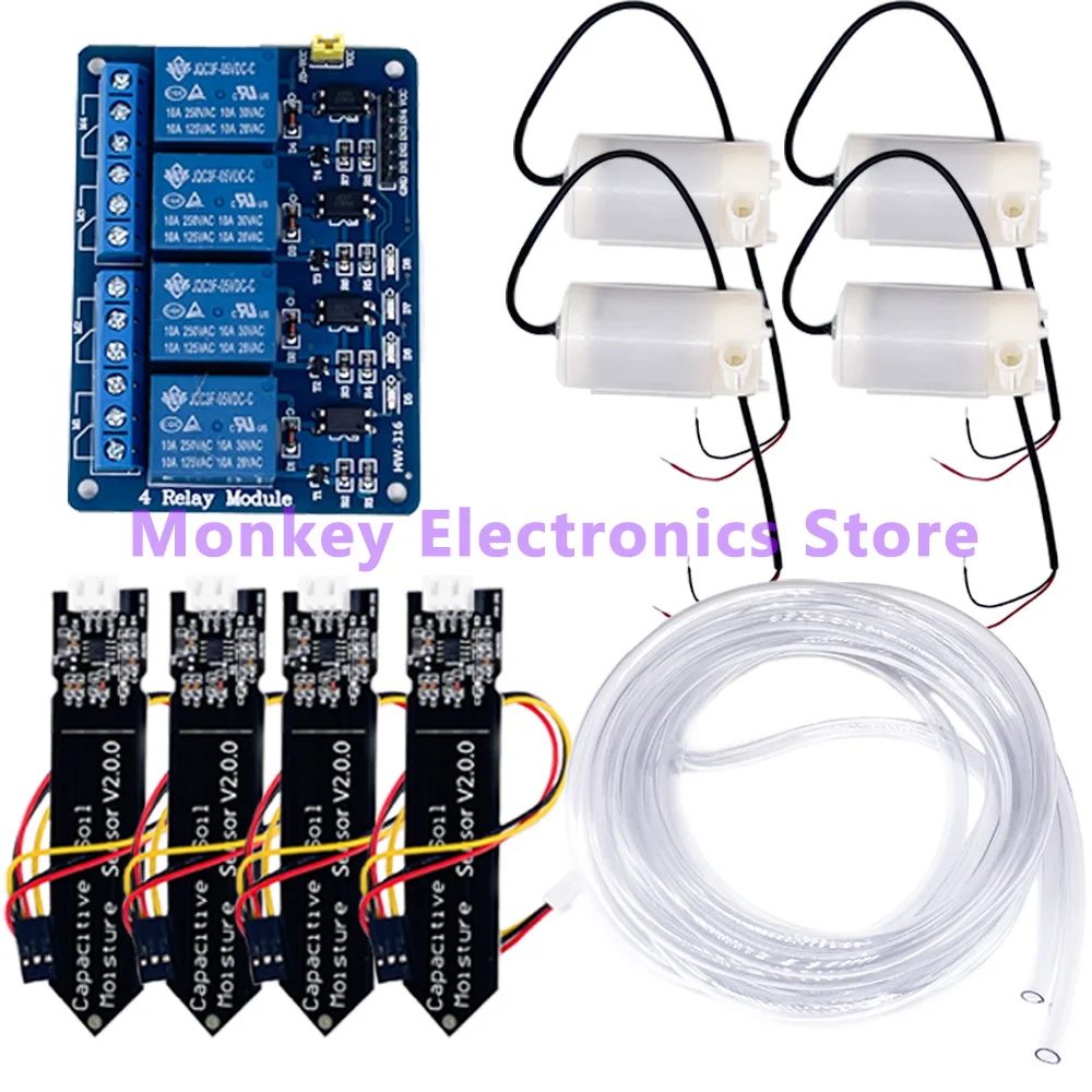 Sistema de riego automático DIY, kit de autorriego, suelo capacitivo, jardín, invernadero, flor, bomba de agua, Sensor de humedad del suelo - imagen 5