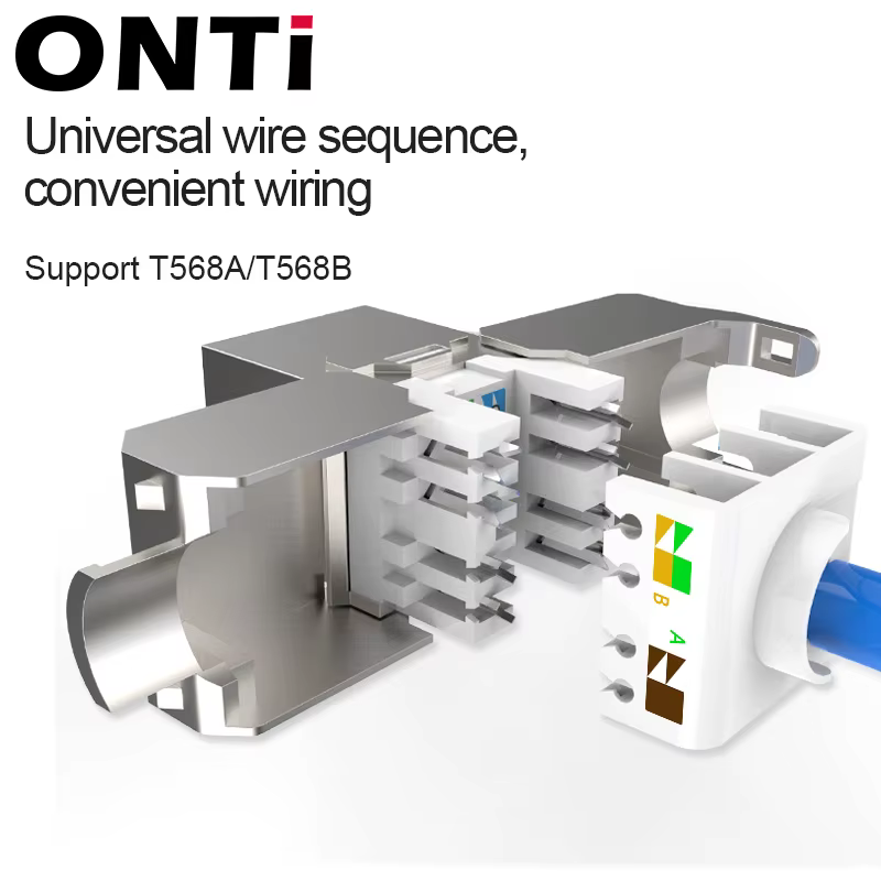Conector Keystone RJ45 Blindado – Acoplador Cable Red CAT5E-CAT8 - imagen 3