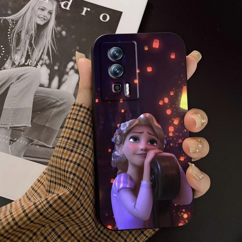 Disney Rapunzel Princess para Xiaomi Redmi 9A 9C 9AT 10C 9 9T 10 12C 13C A3 12 K60 A1 K50 K40 5G, funda trasera negra - imagen 3