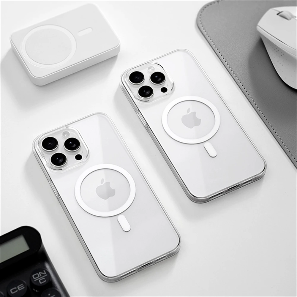 Funda magnética transparente HD ultrafina para PC dura para iPhone 17 Pro Max 16 15 14 Plus 13 12 Magsafe cubierta transparente de carga inalámbrica - imagen 5