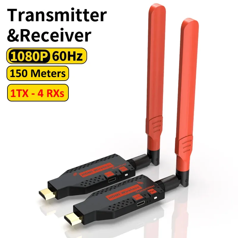 5,8G 1080P 150M inalámbrico Compatible con HDMI transmisor de Audio y vídeo receptor extensor adaptador Dongle para TV Monitor proyector PC