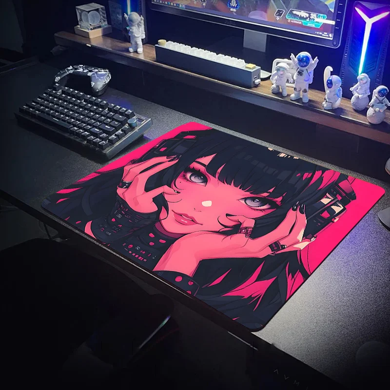 Alfombrilla de ratón de Anime girl, alfombra a prueba de agua de 40x45cm, Accesorios de escritorio, estéticos, mesas de ordenador, cojín de mesa, Alfombra de oficina, almohadilla extendida