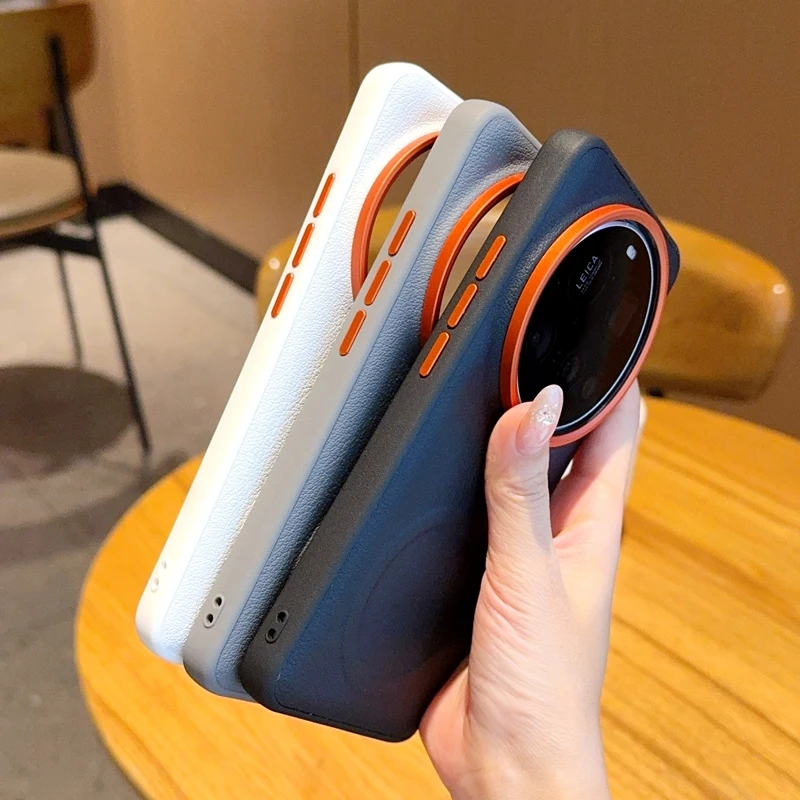 Funda para Xiaomi 15 14 Ultra 15S Pro, cubierta magnética similar a la piel de cuero PU, cubierta de disipación de calor para Xiaomi 15 Ultra Mi15 - imagen 4