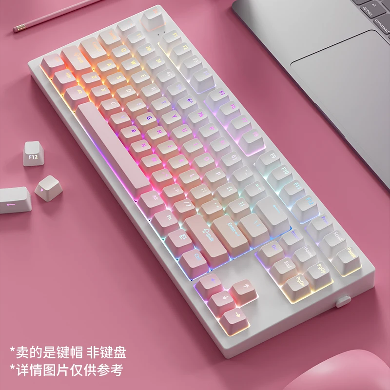 Teclas RGB retroiluminadas con gradiente de 132 teclas para teclado mecánico para jugar Cherry Mx Switch, perfil OEM, teclas PBT, teclas con diseño ISO - imagen 5