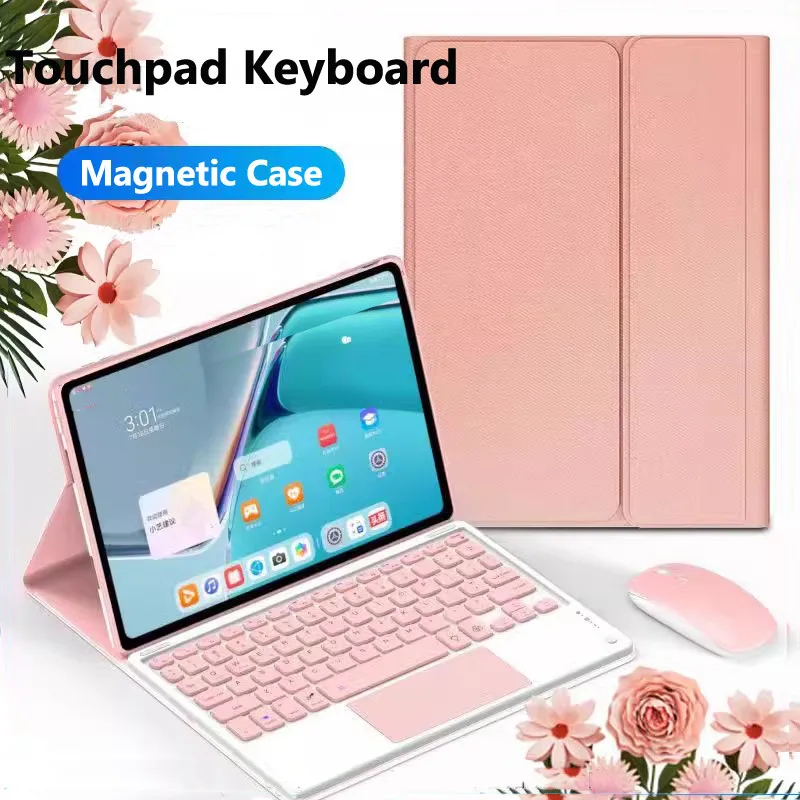 Teclado con panel táctil para Vivo Pad3 Pro, funda 2024 13 "Pad2 para IQOO Pad 12,1 Pad2 12,1", funda con soporte abatible, teclado Bluetooth desmontable