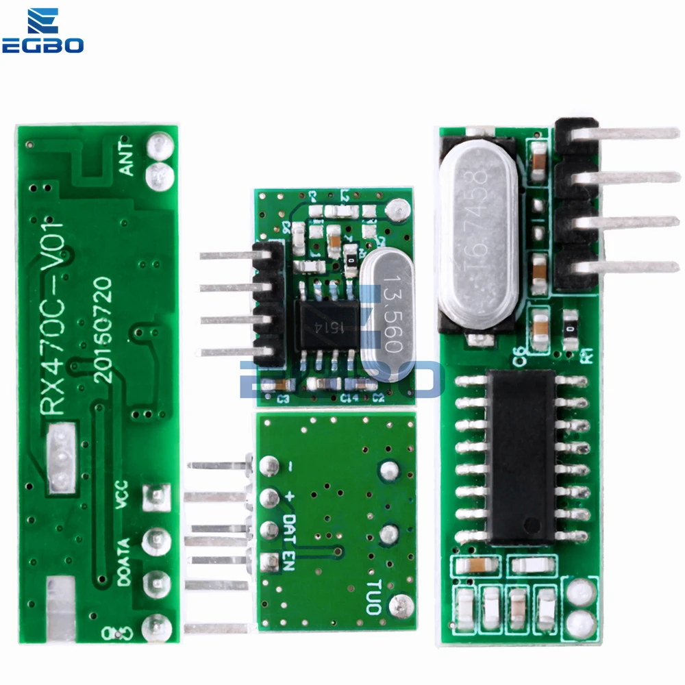 1-3 juegos de Kit de bricolaje de receptor RF de 433MHz, módulo RF superheterodino, módulo receptor RX470, módulo transmisor - imagen 4