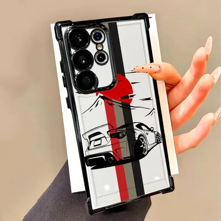 Funda de teléfono japonesa JDM Sports Cars para Samsung Galaxy S21 Plus S22 Ultra S23 S24 S25 Edge S20 FE, funda transparente - imagen 3